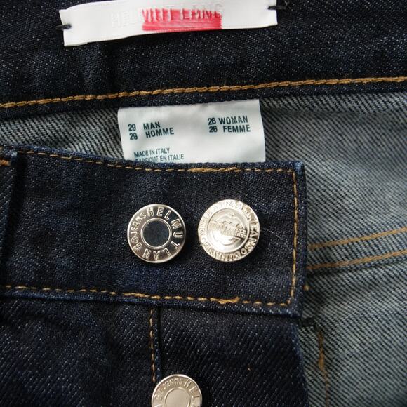 Helmut Lang X Josephine Meckseper Jeans Womens 26 Blue Slim Straight Dark Wash - Picture 4 of 13